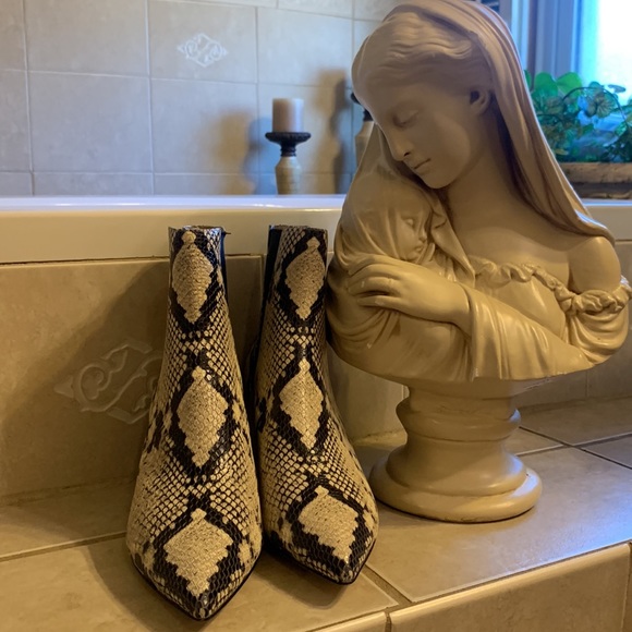 Joie Snake Print Leather Booties - Picture 4 of 11